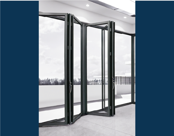 Series 68KSBG Anti-Pinch Heavy Duty Folding Door Doors Singapore