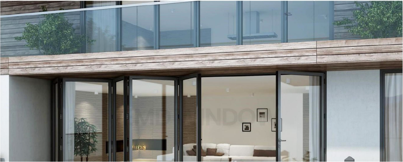 Bungalow exterior folding door installation